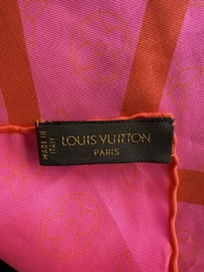 Louis Vuitton X Robert Wilson Fluro Pink Monogram Silk Scarf - Picture 1 of 11