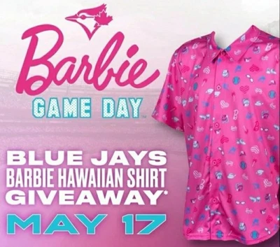 XL BARBIE HAWAIIAN SHIRT TORONTO BLUE JAYS PROMO GIVEAWAY - Image 1 of 2