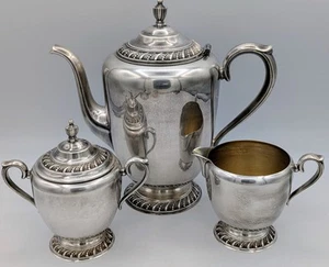 Wm Rogers Avon International Set da tè placcato argento 4 pezzi crema zucchero con coperchio 3602+ - Foto 1 di 10