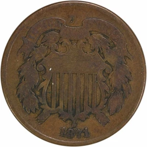 1871 Two Cent Piece VG Uncertified #311 - Picture 1 of 2