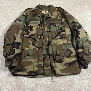 Giacca mimetica militare vintage uomo M Woodland fodera isolata esercito americano John Ownbey - Foto 1 di 7