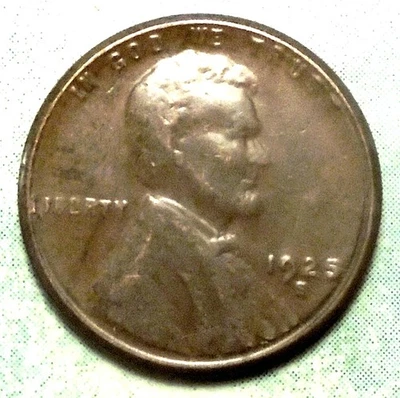 1925 S Wheat Cent AU ABOUT UNCIRCULATED Brown Nice San Francisco! 26.4 Million! - Image 1 of 3