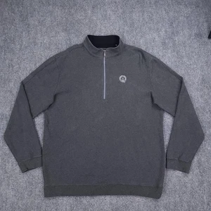 Straight Down Sweater Mens 2XL Gray Quarter Zip Overbrook Golf Club Pullover - Picture 1 of 11