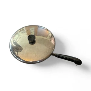 Vintage 1801 Revere Ware 10" Skillet Pfanne Edelstahl Kupfer plattiert Bodendeckel US8 - Bild 1 von 3