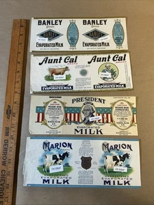Group Of 4 Pre-1950s Evaporated Milk Labels Narragansett Wholesale INV-AQ1291 - Picture 1 of 24