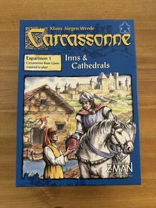 Carcassonne Erweiterung 1 - Gasthäuser & Kathedralen. 1. Edition Artwork, Z-MAN Spiele. - Bild 1 von 3