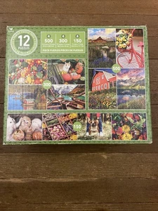 New With Box Wear Cardinal 12 Puzzles Pack 500 300 150 Pieces Puzzle Complete - Picture 1 of 1