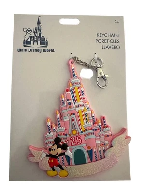 Disney World 25 Aniversario Mickey Cake Castle Llavero Clip Bóveda Foto 1 de 2