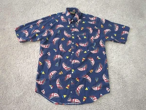 Vintage Tango by Max Raab Shirt Mens Large Blue Sailboat Nautical Made USA 90s - Picture 1 of 7