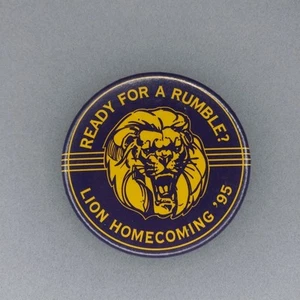 Homecoming 1995 Clear Lake IA Iowa 3" Lions Button Pin - Picture 1 of 2