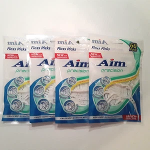 Dental Floss Picks- Aim Precision-Lot of  4 - 60 Picks in each Package - Picture 1 of 10