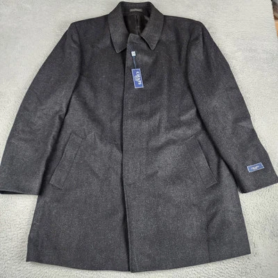 Chaps Ralph Lauren Trench Coat Mens 48L Gray Wool Blend Over Coat Business - Image 1 of 4