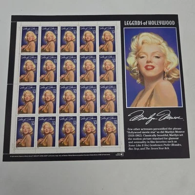 1995 #2967 USPS Marilyn Monroe 32c Legends of Hollywood Full Sheet of 20 - MNH - Image 1 of 4