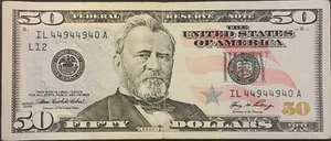 50 Dollar Bill, Trinary 049, Series 2006, IL44944940A - Picture 1 of 3