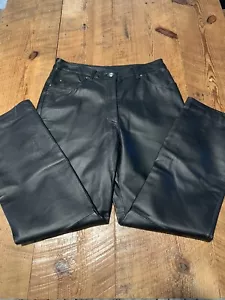 Black Leather Motorcycle Pants Oscar Piel Size Women's 8 Great condition - Picture 1 of 12