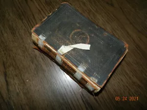 1851 BIBEL ALTES NEUES TESTAMENT LEDER GEBUNDEN SCHLECHTER ZUSTAND SIEHE BILDER Bürgerkriegszeit - Bild 1 von 6