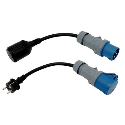 2 x ADAPTER CEE Stecker Kupplung 230V MENNEKES Camping Boot H07RN-F 3x2,5mm² 16A - Bild 1 von 4