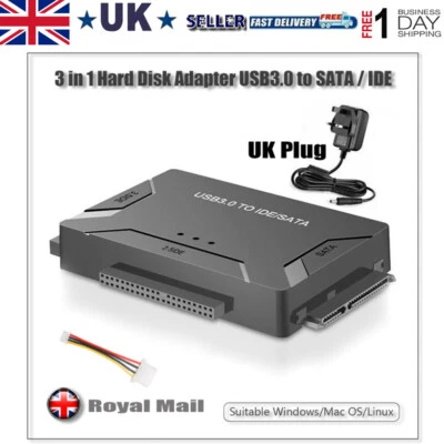 USB 3.0 to IDE & SATA Converter External Hard Drive Adapter Kit 2.5"/3.5" Cable - Image 1 of 4