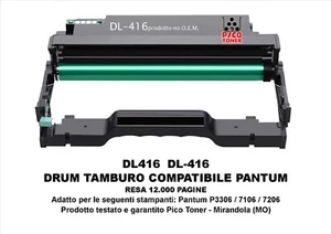 DRUM COMPATIBILE PANTUM DL416 DL-416 P3306/7106/7206-12.000pg  garanz. PicoToner - Photo 1/2
