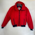 Women's Puffer Jacket Coat Red Navy Size L Full Zip Anthony's ATB Outerwear