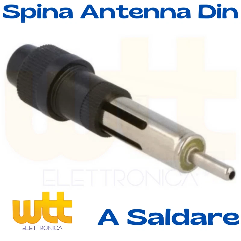 WTT ELETTRONICA SPINOTTO ADATTATORE ANTENNA AUTORADIO DIN MASCHIO SENZA CAVO A SALDARE SPINA