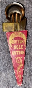 Antique Sewing Tool Button Hole Cutter Pat. Model 1871 In Original Package Rare - Picture 1 of 8