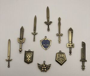 Legend of Zelda Sword & Shield Necklace/Key Chain Charm Collection