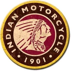 Indian Motorcycle Since 1901 3 Inch Diameter Round Miniature Sign Magnet - Picture 1 of 1