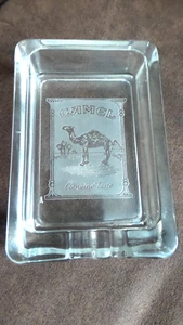 Camel Ashtray - Cigarettes Ashtray, Clear Etched Glass Tobacco collectible! - Picture 1 of 7