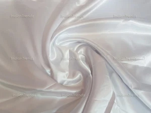 Heavy Satin Fabric 44" Wide Bridal Pillow Decor Material Sewing Craft Plain Robe - Picture 1 of 39