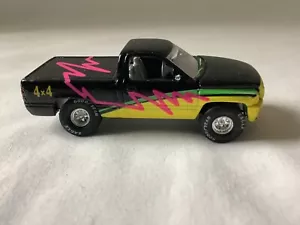 Racing Champions 1996 Dodge Ram Black/Yellow 4x4 Pickup Truck 1/64 Scale Loose - Picture 1 of 5