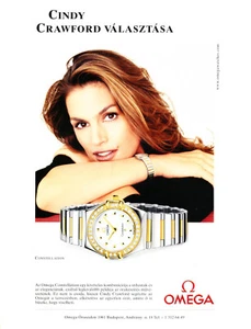 OMEGA WATCH MAGAZINE promo ad #031 ORIGINALE CINDY CRAWFORD STRANIERO - Foto 1 di 3