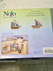 NoJo 2pc Wall Decor "Ahoy Mate", Sailboat, Nautical, NEW in BOX