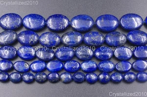Natural Lapis Lazuli Gemstone Oval Beads 8mm 10mm 12mm 14mm 16mm 18mm 20mm 15.5" - Picture 1 of 12