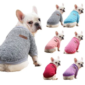 Puppy T Shirt Sweater Dog Cat Warm Fleece Vest Dog Warm Sweatshirt Breathable - Picture 1 of 22