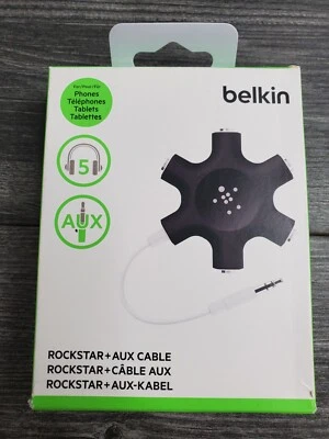 DIVISOR DE AURICULARES BELKIN ROCKSTAR AUDIO AUX 5 TOMAS SONIDO 3,5 MM NEGRO F8Z274BTBLK Foto 1 de 4