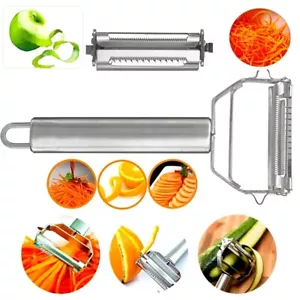 Multifuncti Stainless Steel Serrated Cutter Fruit Peeler Slicer Potato Vegetable - Picture 1 of 12