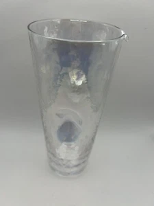 ANTHROPOLOGIE IRIDESCENT TEXTURED INDENT GLASS DRINK PITCHER 9"H - Picture 1 of 5