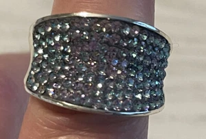 Light Blue & Purple Genuine Crystal Ring - Size 8 From Kohls Sparkly - Picture 1 of 8