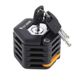 Password Bike Lock Foldable Hamburg-Lock With 3 Keys Bike Chain Lock Alloy - Picture 1 of 20