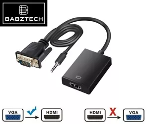 VGA Male to HDMI Female 1080P Output HDTV Audio Video Cable Converter Adapter - Picture 1 of 3