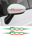 2 X Bandes Retroviseur Pour Fiat 500 Mode 30cm Autocollant Sticker Fa136a