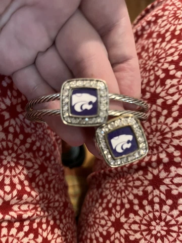 Kansas State Wildcats cuff bracelet & Elastic Ring Cover