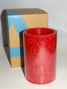 AVON Flameless Candle Red NIB Heart Shaped Swirls - Picture 1 of 8