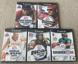 Nintendo Gamecube Game Lot - Football Tiger Woods PGA Golf NBA Basketball - Picture 1 of 1