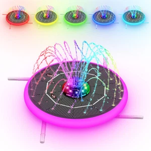 5.5W Solarpumpe Springbrunnen RGB LED Brunnen Wasserspiel Akku Garten Fontäne DE - Bild 1 von 18