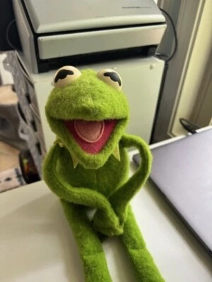 Винтажная плюшевая кукла 70-х подлинная лягушка Кермит Fisher Price #850 Jim Henson Muppet - Изображение 1 из 4