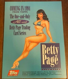 RARE TOPPS BETTY BETTIE PAGE GLAMOURCON PROMO POSTER 1993 DAVE STEVENS ART - Picture 1 of 1