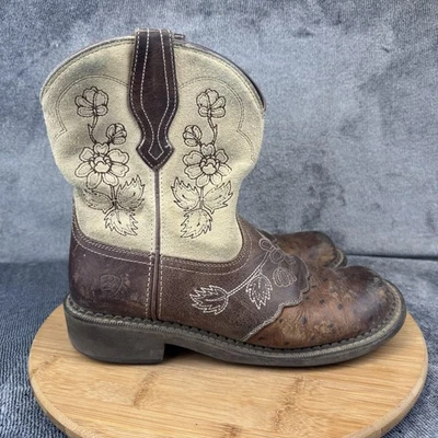 Ariat Boots Womens Size 9.5 Brown Western Floral Embroidered Pull On 10025030 - Image 1 of 4