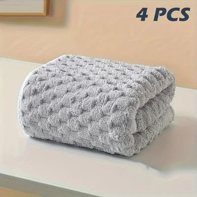 Toallas de baño súper suaves 2/4 piezas, toallas de microfibra de secado rápido súper absorbentes Foto 1 de 4